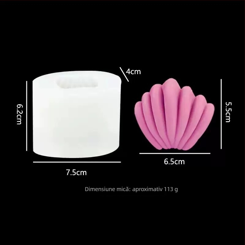 Formă din silicon în formă de scoică perlata pentru coacere, săpun și ipsos