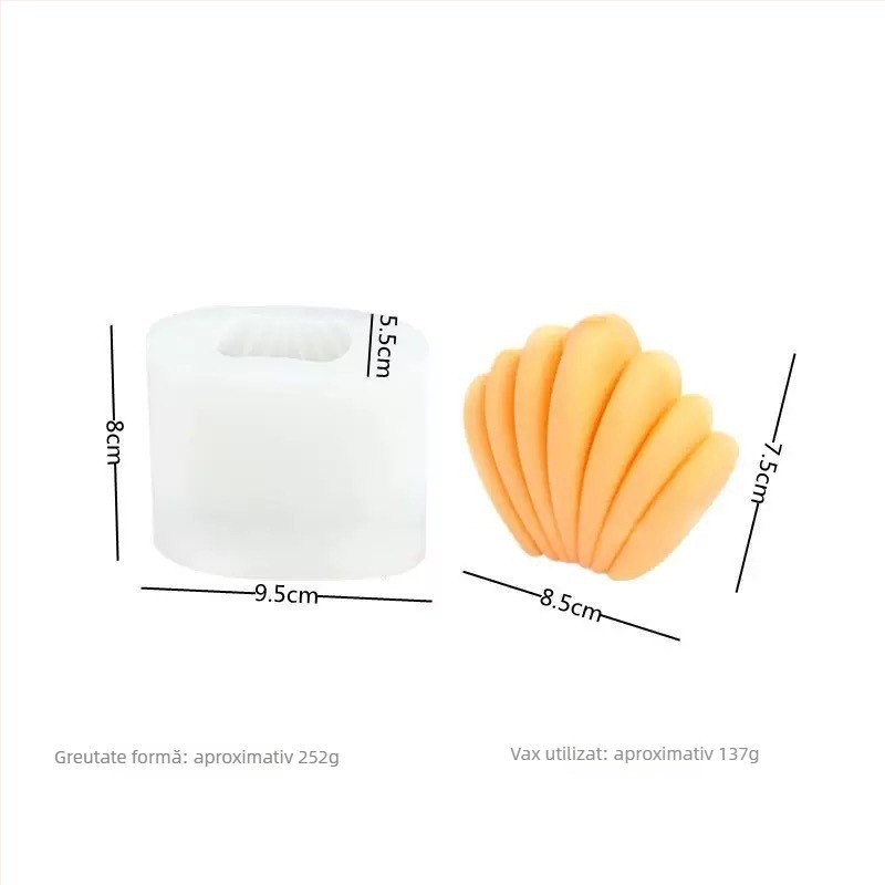 Formă din silicon în formă de scoică perlata pentru coacere, săpun și ipsos