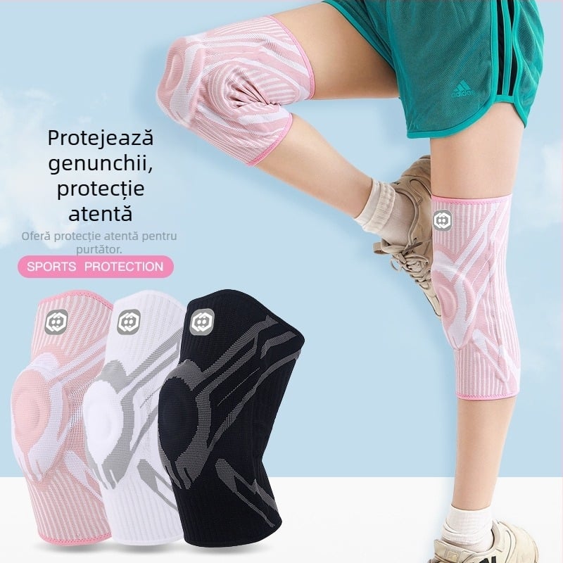 Protecție pentru genunchi pentru sport – bandă pentru baschet cu susținere din silicon sub presiune și aderență anti-alunecare (Material principal: Nylon; Părți protejate: Genunchiul; Categoria: Protecție pentru genunchi; Potrivit pentru: Universal; Sportu