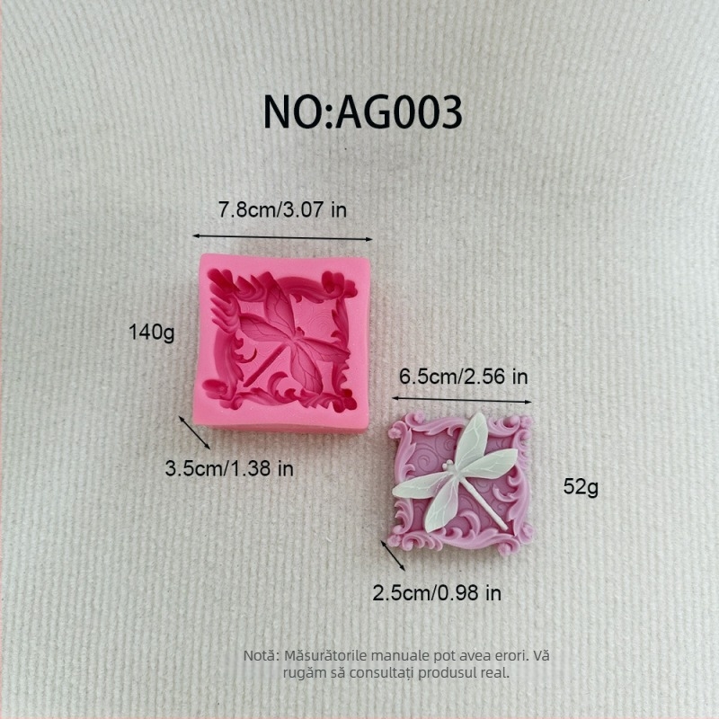 Formă din silicon pentru săpun și lumânări cu design dragonfly și butterfly, formă neregulată, model AG009.AG017