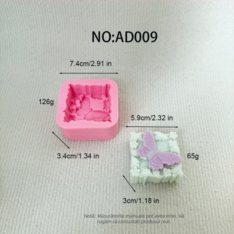 Formă din silicon pentru săpun și lumânări cu design dragonfly și butterfly, formă neregulată, model AG009.AG017