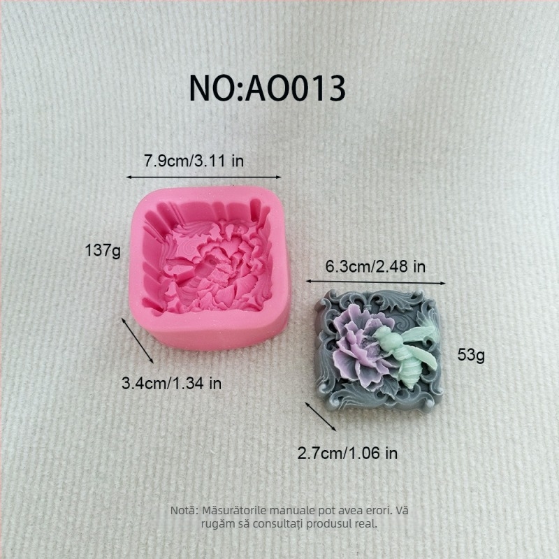 Formă din silicon pentru săpun și lumânări cu design dragonfly și butterfly, formă neregulată, model AG009.AG017