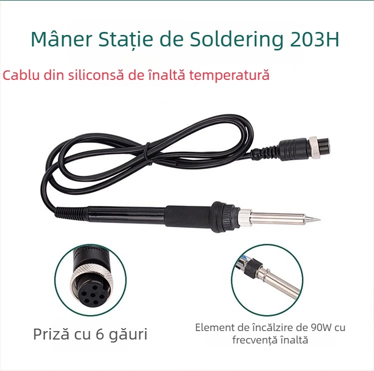 Maner de lipit 203H/205 pentru stație eddy current, din plastic (Brand 203/205 • Material: plastic • Tensiune de intrare: 24V • Tip: AC • Pentru stația de lipit)