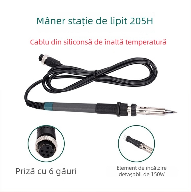 Maner de lipit 203H/205 pentru stație eddy current, din plastic (Brand 203/205 • Material: plastic • Tensiune de intrare: 24V • Tip: AC • Pentru stația de lipit)