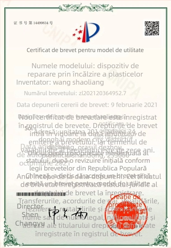 Unealtă electrică pentru repararea plasticului de la bara mașinii, netezire cu vârf triunghiular din cupru