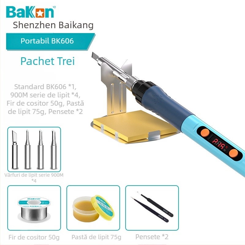 BAKON BK606 fier de lipit reglabil, 90W, 230V, cu priză, pentru reparații la telefoane mobile