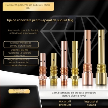 Pistol MIG de sudură – tijă de conectare, protecție cu gaz, construcție din cupru-bronz, 500A, diametru nucleu 1,2 mm