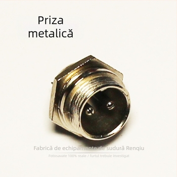 Priză cu doi conductori pentru linia de control a ciocanului de sudură, cu conector aeronautic; construcție din plastic/metal; diametru 10 mm; potrivit pentru sudare și tăiere cu plasmă