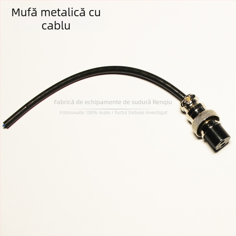 Priză cu doi conductori pentru linia de control a ciocanului de sudură, cu conector aeronautic; construcție din plastic/metal; diametru 10 mm; potrivit pentru sudare și tăiere cu plasmă