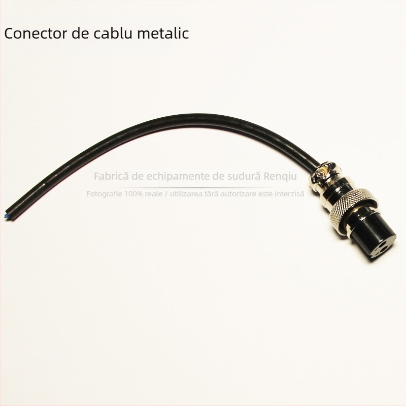Priză cu doi conductori pentru linia de control a ciocanului de sudură, cu conector aeronautic; construcție din plastic/metal; diametru 10 mm; potrivit pentru sudare și tăiere cu plasmă