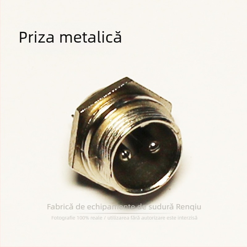Priză cu doi conductori pentru linia de control a ciocanului de sudură, cu conector aeronautic; construcție din plastic/metal; diametru 10 mm; potrivit pentru sudare și tăiere cu plasmă