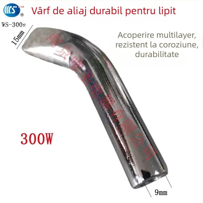 Fier de lipit industrial, 300W, temperatură reglabilă, 220V, vârfuri îndoite și drepte