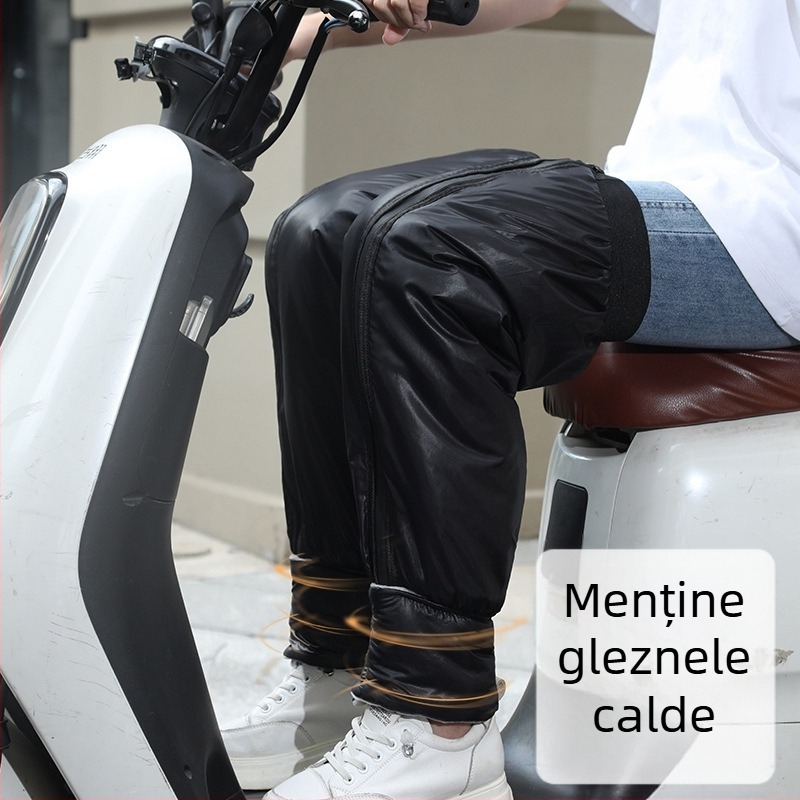 Pantaloni de iarnă pentru ciclism cu protecții pentru genunchi, rezistenți la vânt și impermeabili, pentru adulți, material poliester