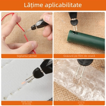 Pix de ardere a sârmelor extins — mâner din cauciuc, alimentare cu baterie 1,5V, pentru croitorie DIY și patchwork