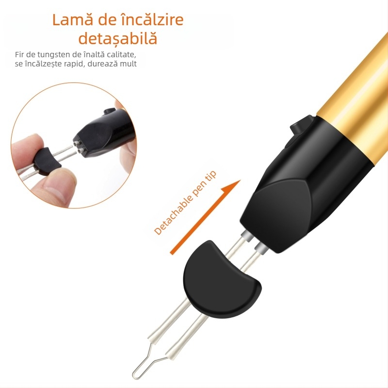 Pix de ardere a sârmelor extins — mâner din cauciuc, alimentare cu baterie 1,5V, pentru croitorie DIY și patchwork