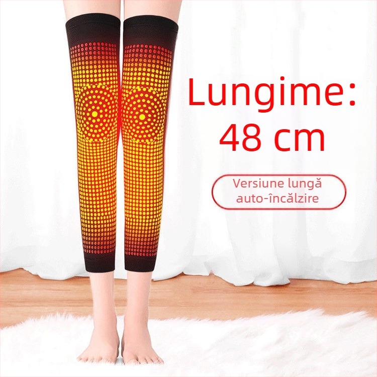 Langxing Genunchiere încălzite din fibră de poliester, potrivire universală, timp de încălzire 6 ore