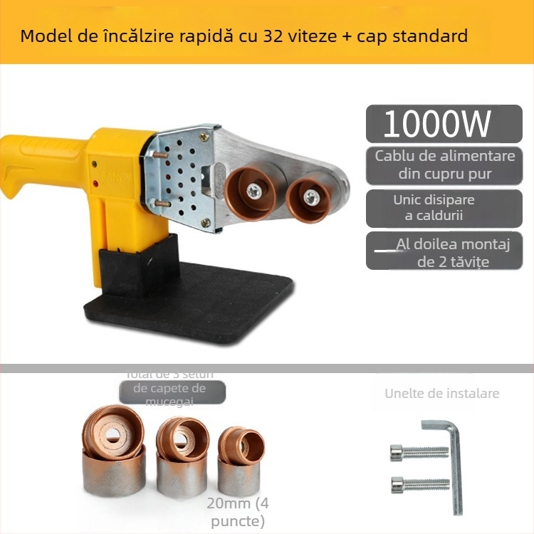 Mașină de topire la cald pentru țevi PPR, control electronic al temperaturii, 0-63°C, procesare personalizabilă, sudare conducte de apă