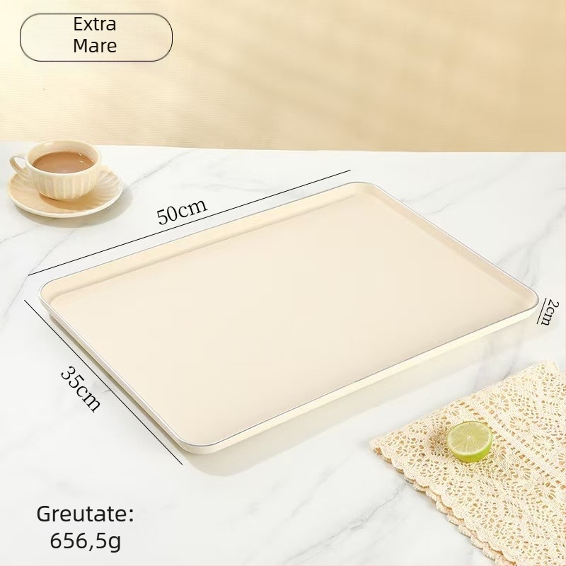 Tavă de servire din plastic, dreptunghiulară, în stil nordic, pentru fructe și cești de ceai