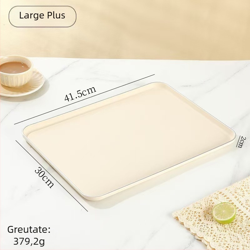 Tavă de servire din plastic, dreptunghiulară, în stil nordic, pentru fructe și cești de ceai