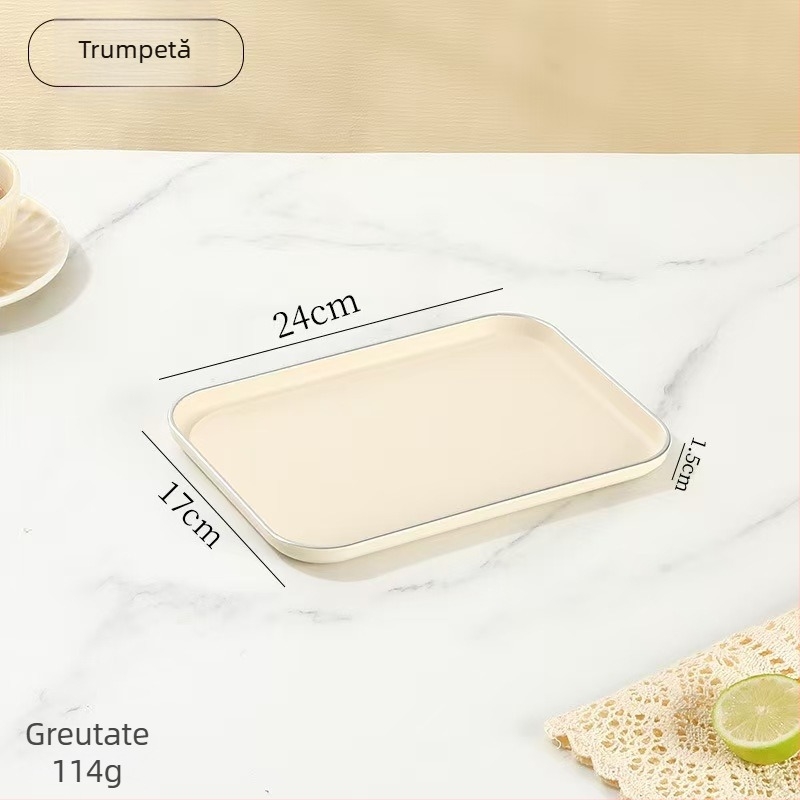 Tavă de servire din plastic, dreptunghiulară, în stil nordic, pentru fructe și cești de ceai