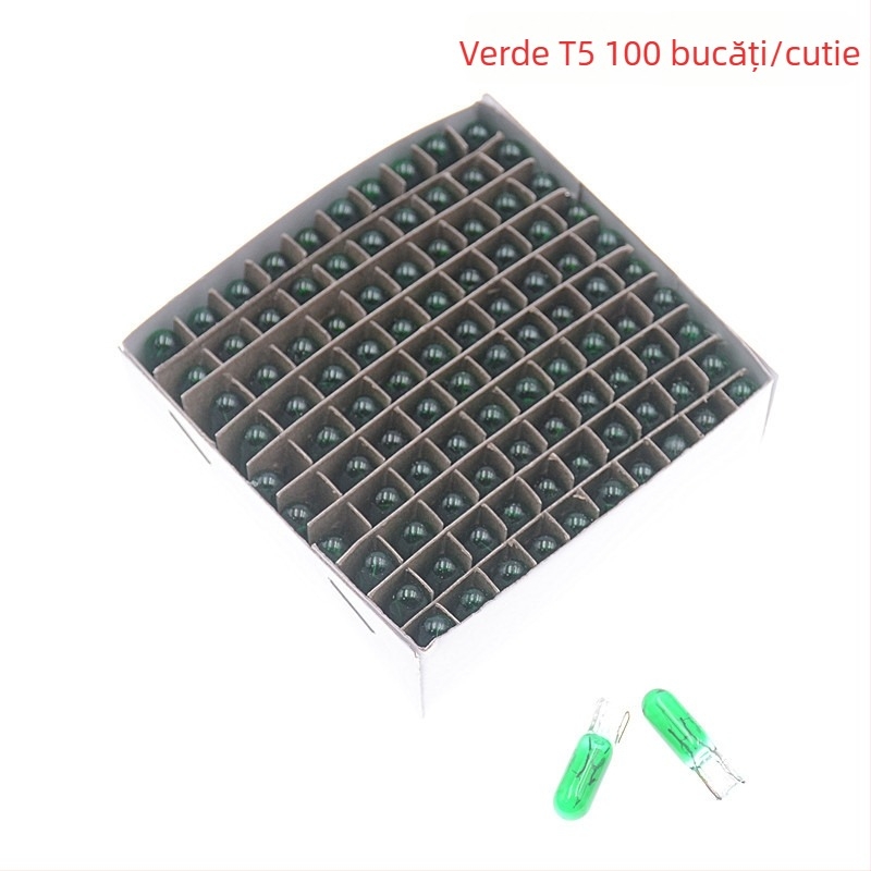 Lampă pentru instrumente auto, model T5, 12V, 1.2W, conector plat