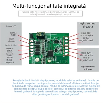 Modul dual canal controlat prin Bluetooth pentru semnalizatoarele auto și ale motocicletei și farurile de zi, LED 12V, 12W, 1A, 600 lm, model DZ-YDNXY0057OHO