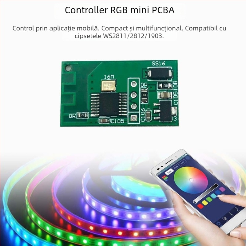 Modul dual canal controlat prin Bluetooth pentru semnalizatoarele auto și ale motocicletei și farurile de zi, LED 12V, 12W, 1A, 600 lm, model DZ-YDNXY0057OHO