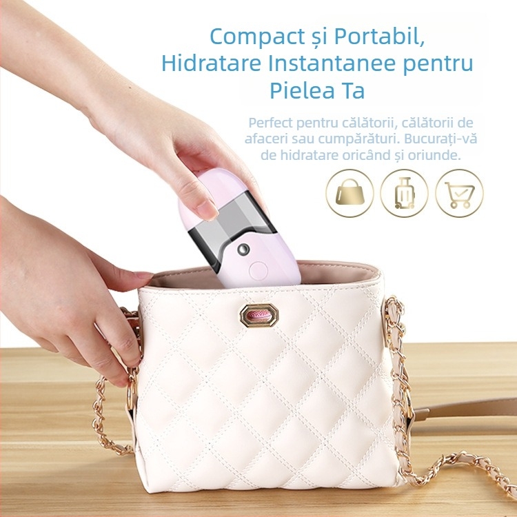 Dispozitiv portabil de hidratare prin pulverizare, 50 ml, pulverizare rece, umidificator pentru față cu USB