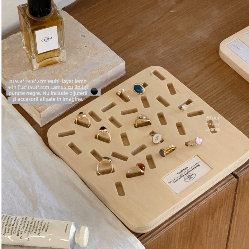 Placă de afișare pentru bijuterii din lemn, dintr-o singură bucată, formă neregulată, lemn masiv, construcție îmbinată, stil artistic