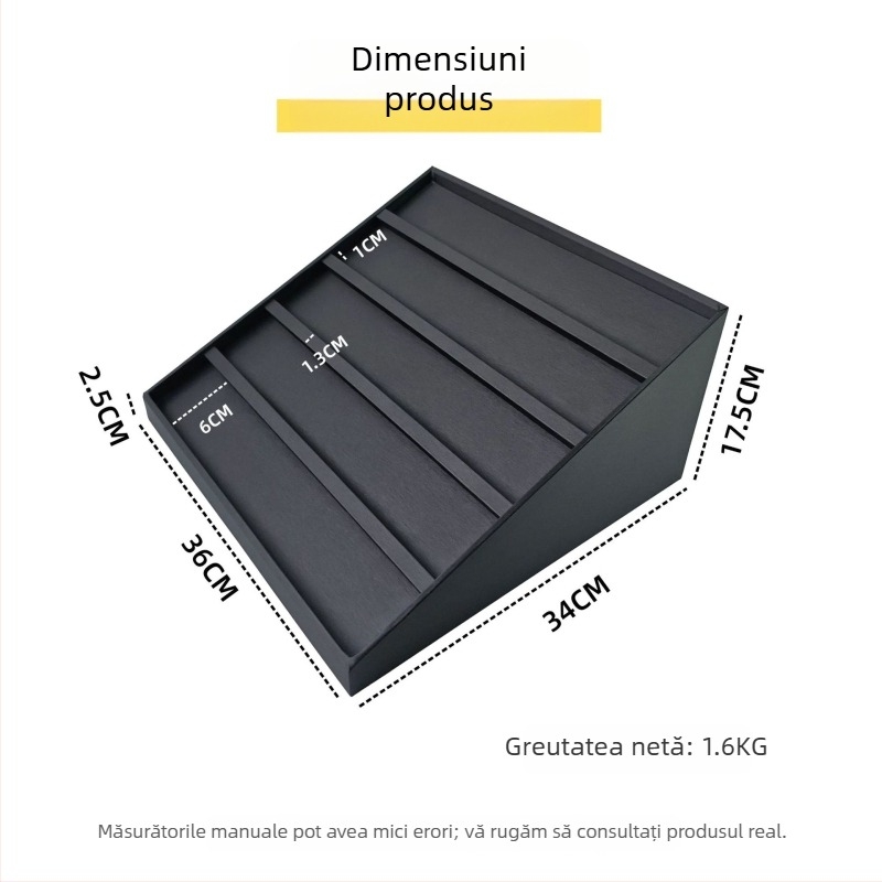 Suport trapezoidal pentru amulete Buddha Thangka, cu design în etaje verticale, pentru bijuterii și ochelari, din MDF cu finisaj din piele