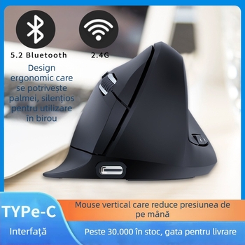Mouse vertical ergonomic wireless, 6 butoane, 1600 dpi, Bluetooth 2.4G, model JSY04