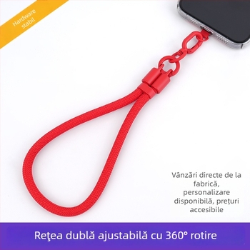 Lanyard pentru telefon cu Lobster clasp – multifuncțional, cordon țesut din poliester; Cataramă metalică; Materiale: aliaj de zinc + poliester; Confecție: țesut; Personalizare: Da