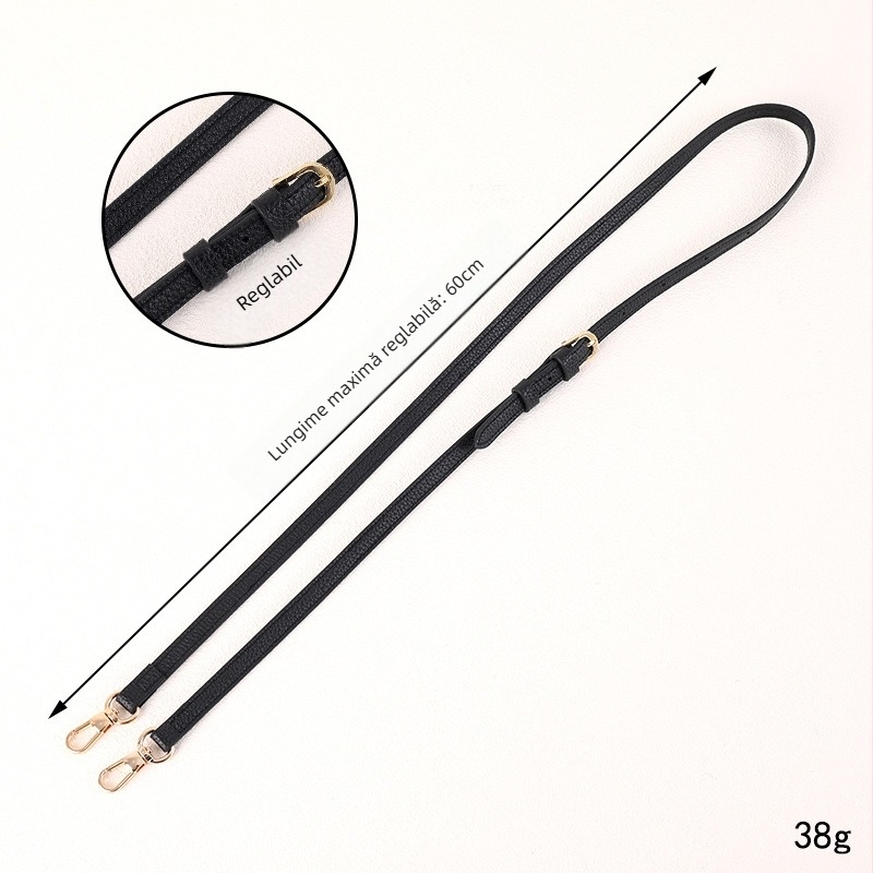 Curea reglabilă din piele pentru telefon, cu cataramă dublă, lanț crossbody — accesoriu versatil pentru geantă