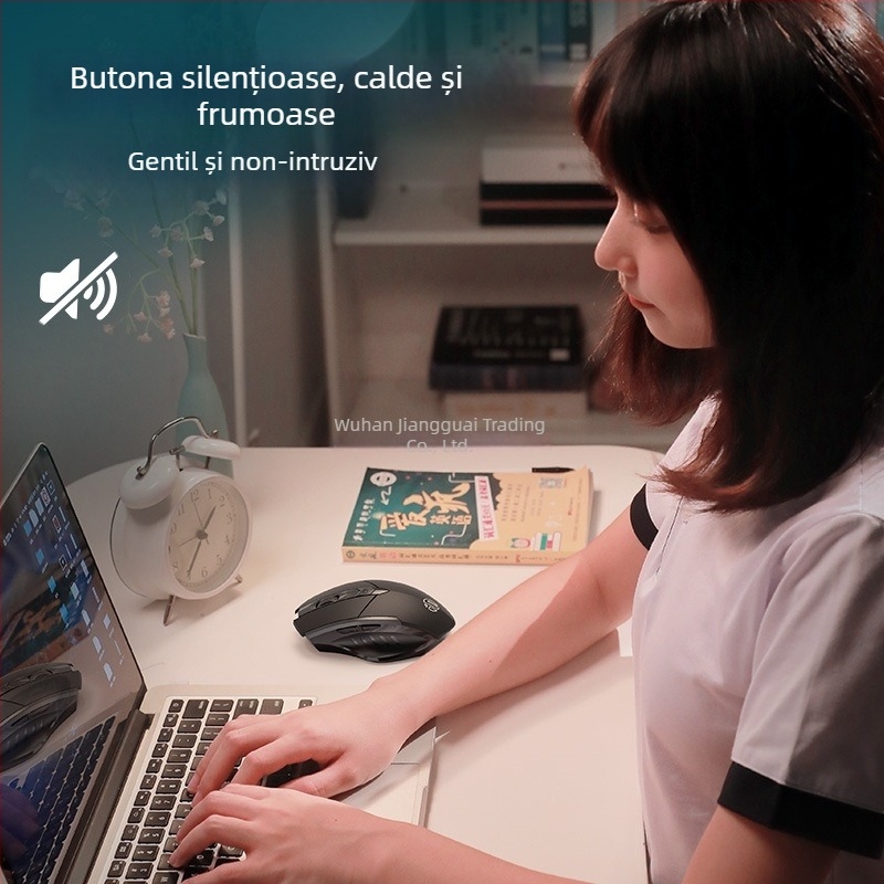 Mouse fără fir pentru gaming, 6 butoane, 2400 DPI, 2,4 GHz, silențios și ergonomic