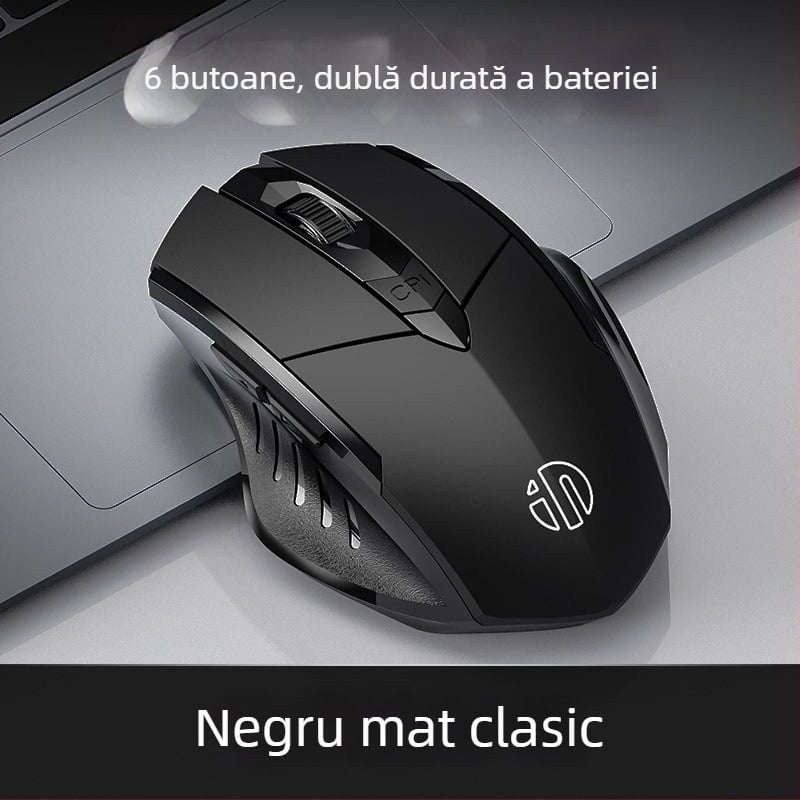 Mouse fără fir pentru gaming, 6 butoane, 2400 DPI, 2,4 GHz, silențios și ergonomic