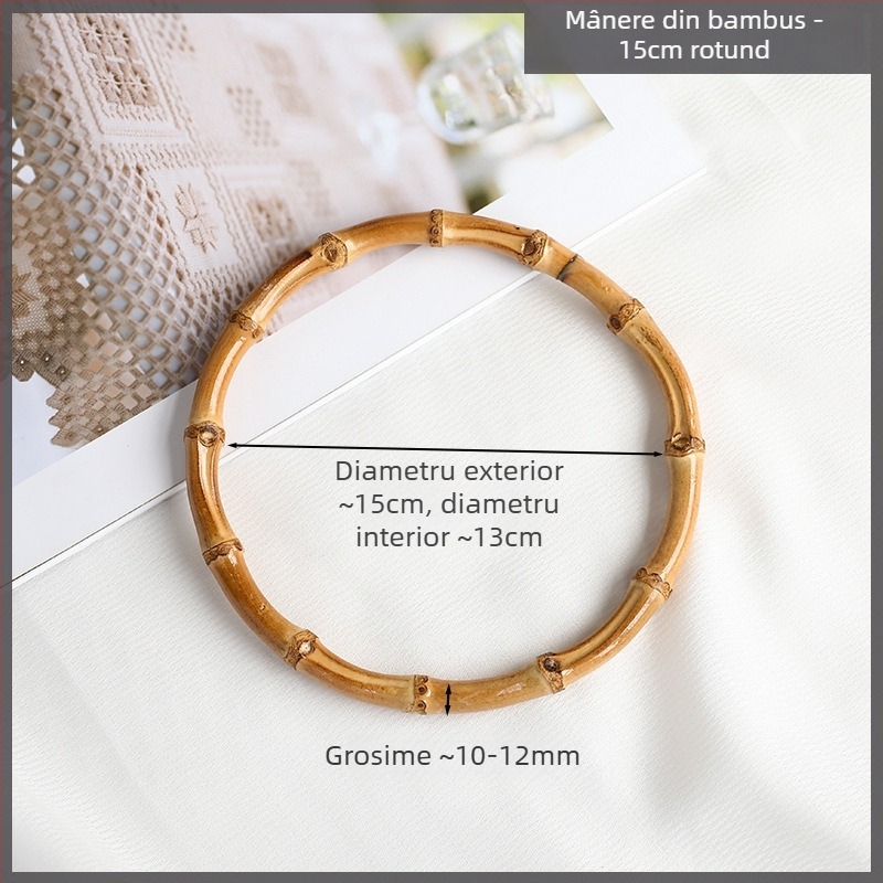 Mâner pentru geantă DIY împletită — metal, stil femeie matură, model: altul