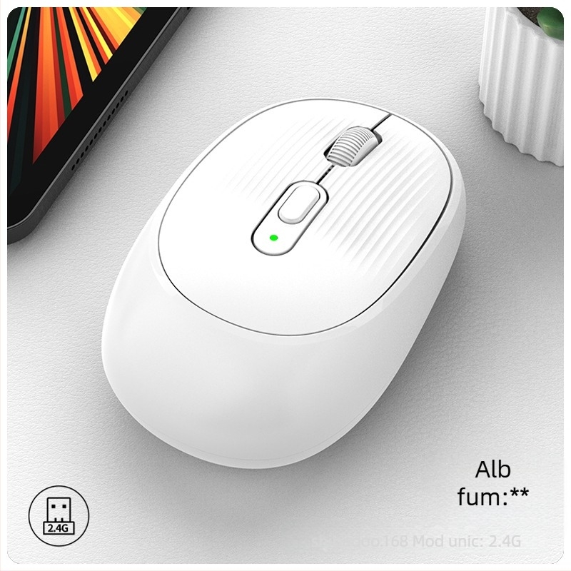Mouse fără fir W-300, 2400 DPI, Bluetooth și 2.4G dual-mode, ergonomic, Plug-and-Play