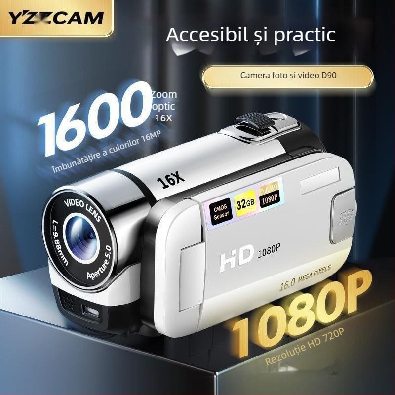 Cameră digitală compactă pentru selfie cu ecran rabatabil; senzor CCD 16 MP, zoom optic 16x, stabilizare optică a imaginii