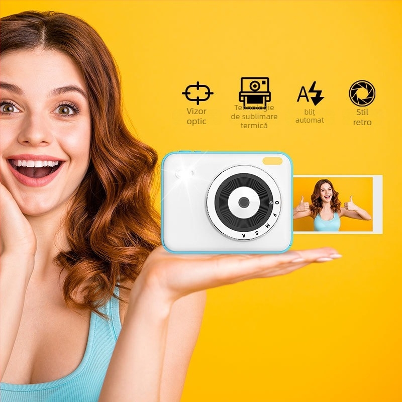 Cameră digitală pentru imprimare color – compactă, complet automată, senzor CCD de 48 MP, zoom optic 16x, obiectiv tip periscop, stabilizare opticӗ a imaginii, ecran LCD 2.8"