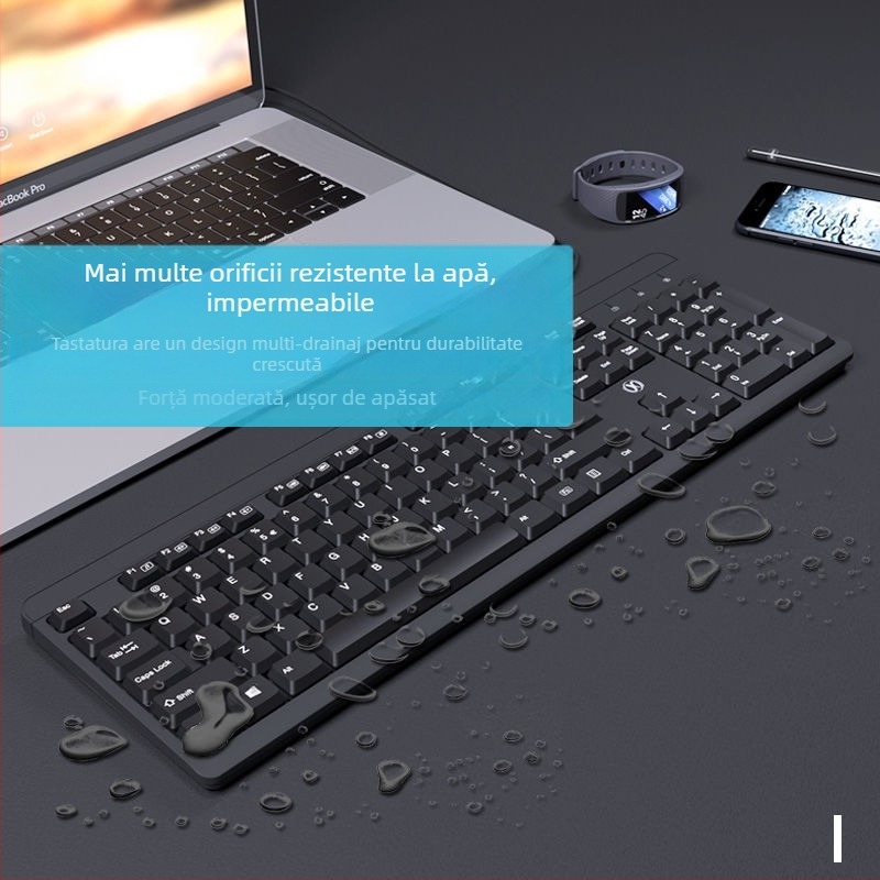 Tastatură cu fir pentru desktop și laptop, cu interfețe PS/2 și USB, destinată biroului și gamingului