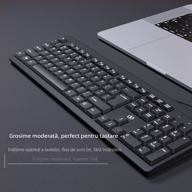 Tastatură cu fir pentru desktop și laptop, cu interfețe PS/2 și USB, destinată biroului și gamingului