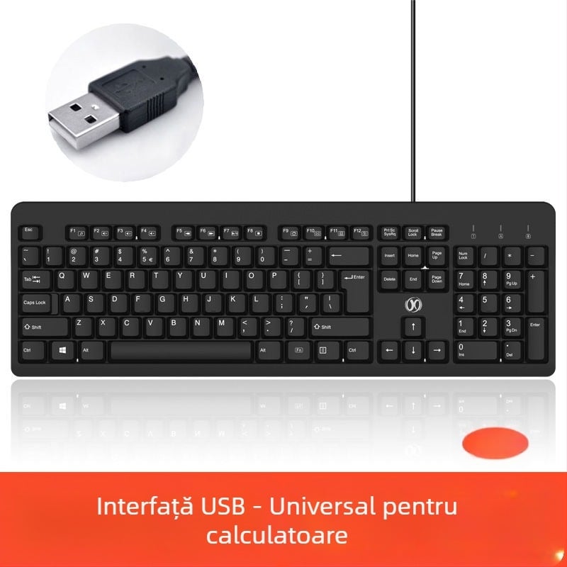 Tastatură cu fir pentru desktop și laptop, cu interfețe PS/2 și USB, destinată biroului și gamingului