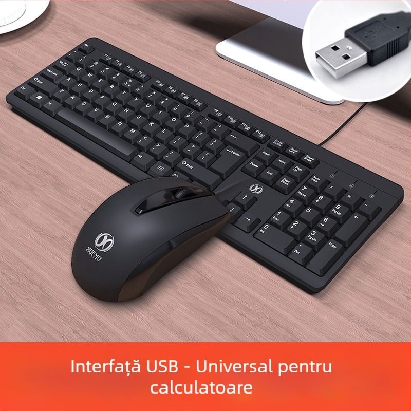 Tastatură cu fir pentru desktop și laptop, cu interfețe PS/2 și USB, destinată biroului și gamingului