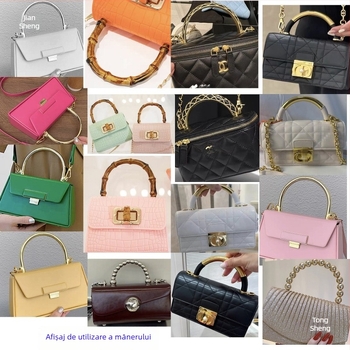 Set de accesorii pentru geantă: mânere circulare și semicirculare, mânere goale, mânere metalice fixate, accesorii cu mărgele din bambus și inele de purtare — Primăvara 2024.