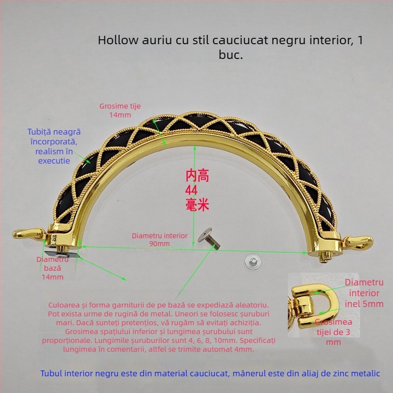Set de accesorii pentru geantă: mânere circulare și semicirculare, mânere goale, mânere metalice fixate, accesorii cu mărgele din bambus și inele de purtare — Primăvara 2024.