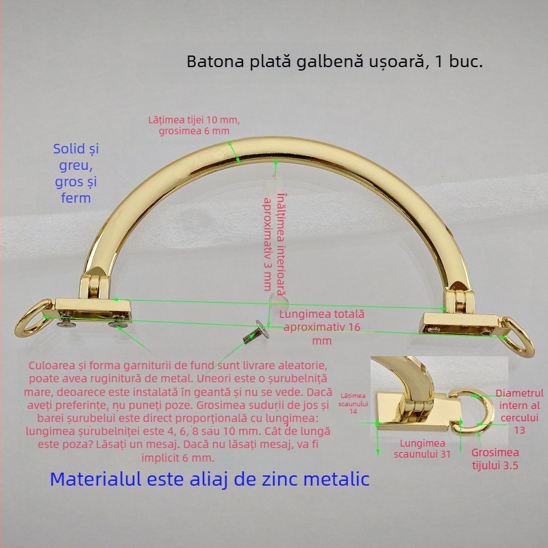 Set de accesorii pentru geantă: mânere circulare și semicirculare, mânere goale, mânere metalice fixate, accesorii cu mărgele din bambus și inele de purtare — Primăvara 2024.