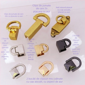Accesorii pentru genți – feronerie metalică Shrimp Button; mâneri, clipsuri și inele (patrate și semicercuri) pentru bagaje, Primăvara 2024