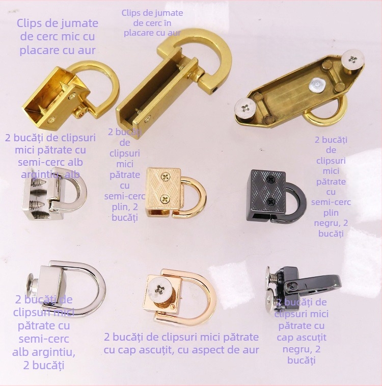 Accesorii pentru genți – feronerie metalică Shrimp Button; mâneri, clipsuri și inele (patrate și semicercuri) pentru bagaje, Primăvara 2024
