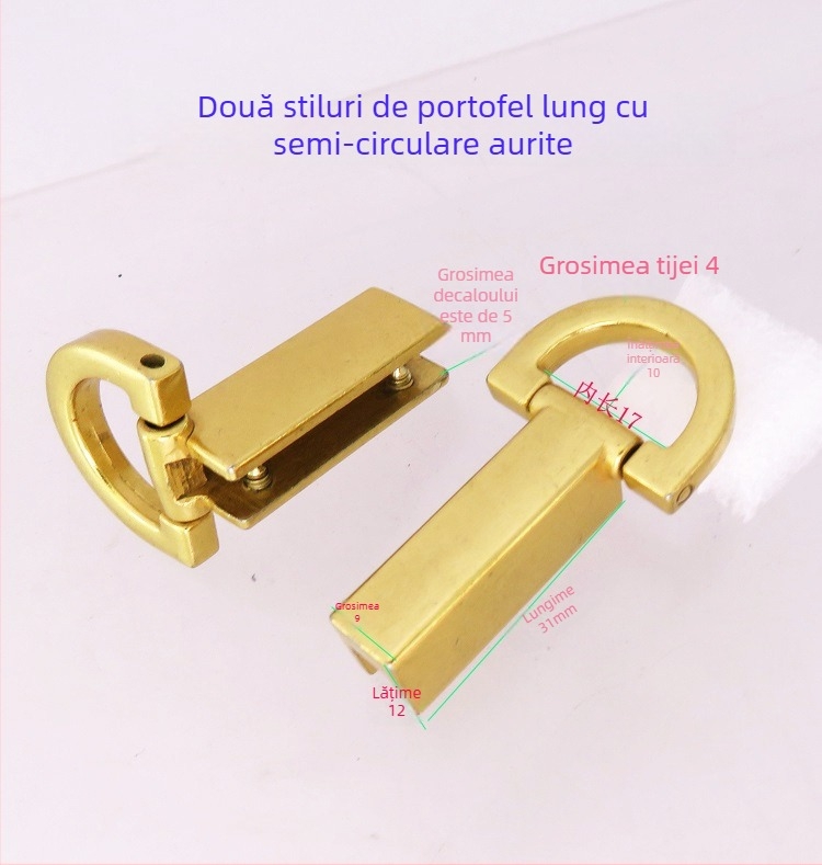 Accesorii pentru genți – feronerie metalică Shrimp Button; mâneri, clipsuri și inele (patrate și semicercuri) pentru bagaje, Primăvara 2024