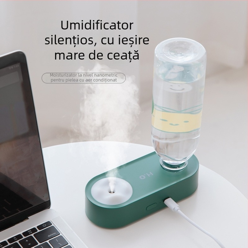 Umidificator pentru sticlă de apă, alimentare USB, 1 duză de ceață, rezervor 1,0–2,5 L, pentru 31–40 m², aromaterapie, atomizare silențioasă